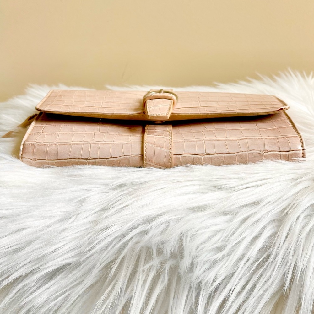 Chateau Pink Faux Croc Embossed Buckle Bag - Picture 4 of 7